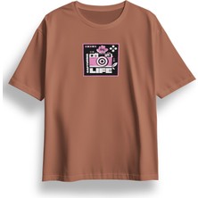 Oversize Capturing Life Baskılı Tshirt