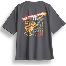 Oversize Skateboarding Baskılı Tshirt