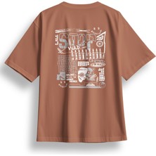 Oversize Stop War Baskılı Tshirt