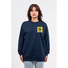 Oversize Göğüste Cry Woman Baskılı Sweatshirt