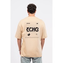 Oversize Sırtta Echo Baskılı Tshirt