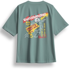 Oversize Skateboarding Baskılı Tshirt