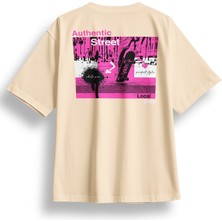 Oversize Sırtta Authentic Baskılı Tshirt