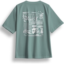 Oversize Stop War Baskılı Tshirt