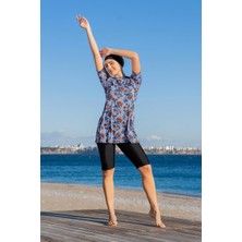 Kadın Kısa Kol Taytlı Siyah Mayo C4T2N4O2-5