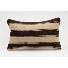 El Yapımı Kilimden Yapılmış Vintage Kırlent Kılıfı, Yün, 30X50 cm