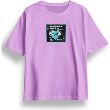 Oversize Street Art Baskılı Tshirt