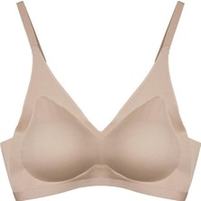 Cottonhill Kahverengi Lazer Kesim Dikişsiz Sütyen Çıkarılabilir Pedli Hayalet Sütyen Agraflı Ayarlanabilir Askılı