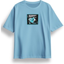 Oversize Street Art Baskılı Tshirt