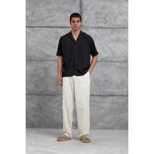 Siyah Mrk Çizgili Oversize Gömlek