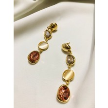 Turuncu Gold Sallantılı Küpe