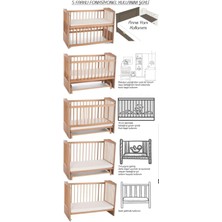 Bamgidoo Ahşap Beşik Anne Yanı Beşik Doğal (Vernikli) 60X120 - Uyku Setsiz Tek Yataklı
