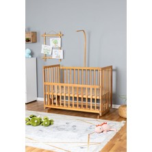 Bamgidoo Ahşap Beşik Anne Yanı Beşik Vernikli 70X130 - Uyku Setsiz Yataksız