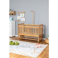 Bamgidoo Ahşap Beşik Anne Yanı Beşik Vernikli 70X130 - Uyku Setsiz Yataksız