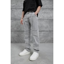 Açık Gri MB Cep Detaylı  Baggy Jean