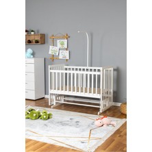 Bamgidoo Ahşap Beşik Anne Yanı Beşik Beyaz 60X120 - Uyku Setsiz Yataksız