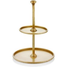 2 Katlı Sunumluk Mat Gold Mini