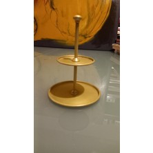 2 Katlı Sunumluk Mat Gold Mini