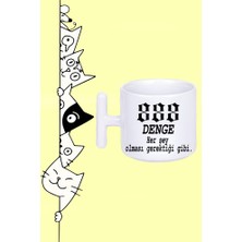 888 Denge Melek Sayıları Tasarım Baskılı Beyaz T Sap Kupa Bardak