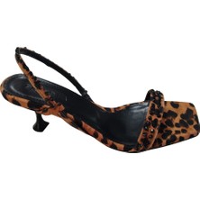 EN-2003 Leopar Taşlı  Sıyah Ökçe