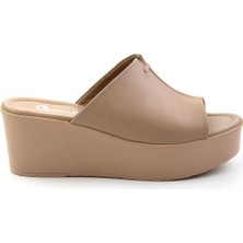 Bej Leather Kadın Terlik K04040012403