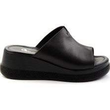 Siyah Leather Kadın Terlik K04040012003