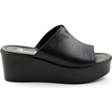 Siyah Leather Kadın Terlik K04040012403