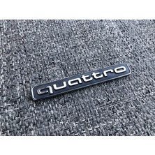 Audi A4 Serisi Uyumlu Quattro Black Silver Bagaj Yazısı 3m 3D Abs