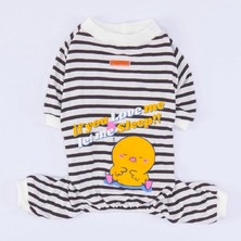 Siyah Let Me Sleep Kedi Köpek Pijama Tulum