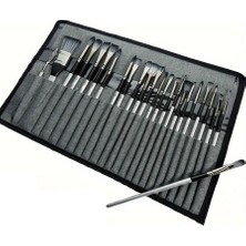 24 Adet Parçadan Oluşan Profesyonel Boya Fırça Seti