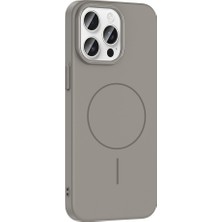 Gpack iPhone 14 Pro Max Uyumlu Kılıf M-Safe Şarj Özellikli Ruby Kapak Gri