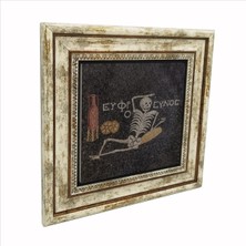 Neşeli Ol, Hayatını Yaşa Iskelet Mozaiği- Hatay Baskılı Doğaltaş Tablo 25CMX25CM KRT-144