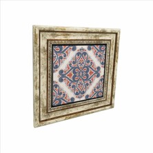 Italyan Çini Deseni Baskılı Doğaltaş Tablo (25 x 25 Kd-26)