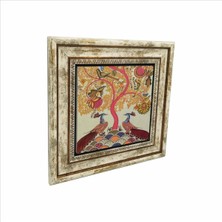 Tavus Kuşları Baskılı Doğaltaş Tablo 25CMX25CM KRG-161