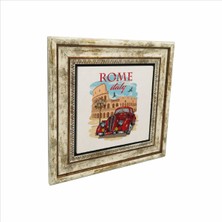 Roma Görseli Baskılı Doğaltaş Tablo (25 x 25 Krg-45)