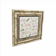 Hollanda Bisklet Görseli Baskılı Doğaltaş Tablo (25 x 25 Krg-37)