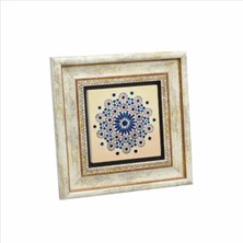 Geometrik Desen Baskılı Doğaltaş Tablo (20 x 20 Kd-62)