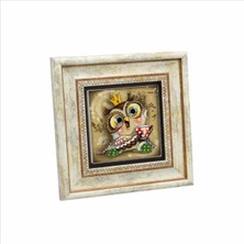 Baykuş Baskılı Doğaltaş Tablo (20 x 20 KRG-164)