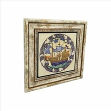 Gemi Baskılı Doğaltaş Tablo 25CMX25CM KRG-131