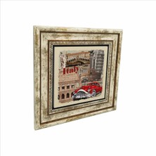 Italya Görseli Baskılı Doğaltaş Tablo (25 x 25 Krg-46)