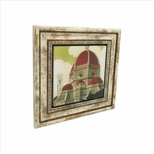 Italya Görseli Baskılı Doğaltaş Tablo 25 cm x 25 cm KRG-058