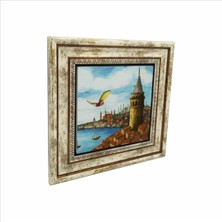 Galata Kulesi Hezarfen Ahmet Çelebi’nin Uçuşu Baskılı Doğaltaş Tablo