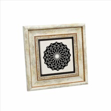 Yuvarlak Rumi Desen Baskılı Doğaltaş Tablo (20 x 20 Kd-90)