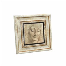 Baş Etüdü Leonardo Da Vinci Baskılı Doğaltaş Tablo 20CMX20CM KRG-138