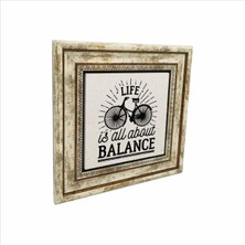 Bisklet Görseli Baskılı Doğaltaş Tablo (25 x 25 Krg-35)