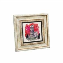 Pisa Kulesi Baskılı Doğaltaş Tablo (20 x 20 Krg-51)