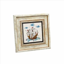 Gemi Baskılı Doğaltaş Tablo (20 x 20 KRG-130)