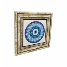 Nazar Boncuklu Desen Baskılı Doğaltaş Tablo 25X25 Kd-57