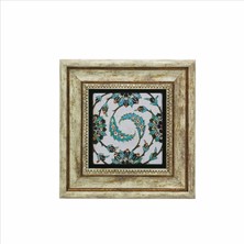 Karatay Medresesi Çini Desen Baskılı Doğaltaş Tablo (20 x 20 Kd-10)