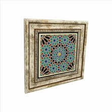 Islami Geometrik Desen El Hamra Sarayı Fas Baskılı Doğaltaş Tablo 25CMX25CM KD-047